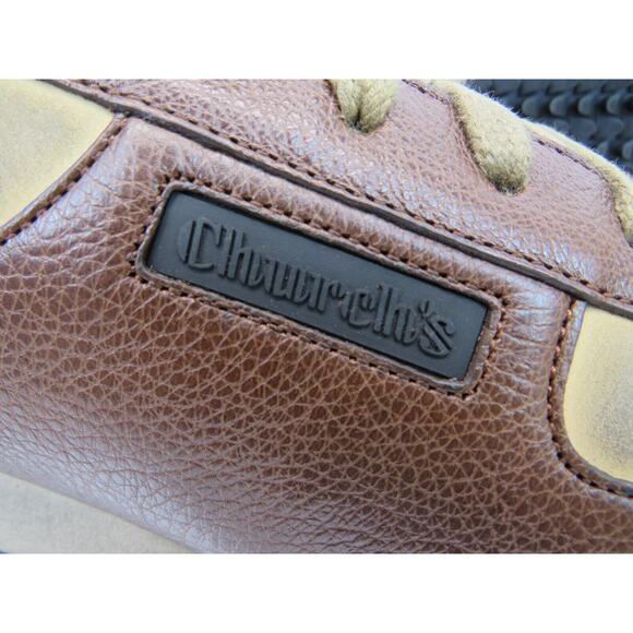 CHURCH\'S by PRADA 929 EEG027 AGED BROWN LEATHER LOGO SNEAKERS 8.5 US 9.5 ITALY main image 7